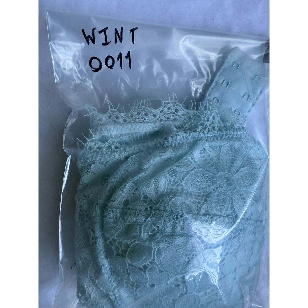 Aerie Blue Womens M Floral Lace Padded Boho Longline Wireless Crossback Bralette - Picture 14 of 14